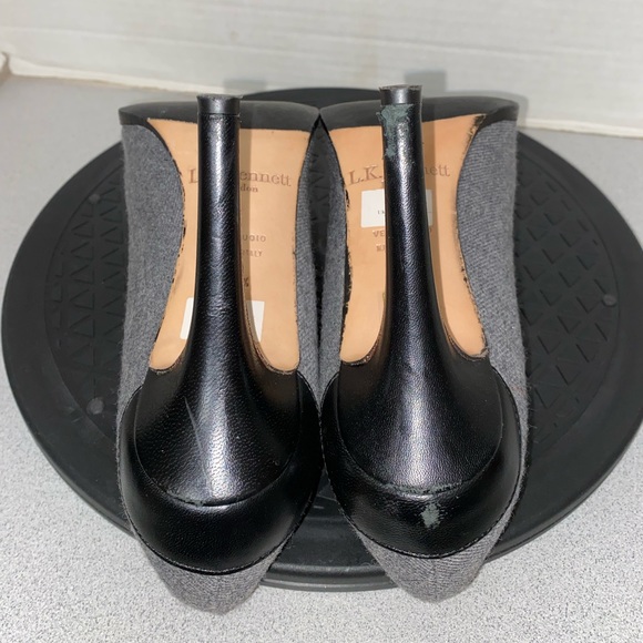 L.K. L K Bennett Grey/ Black Heels Sz 38.5 - Picture 10 of 14